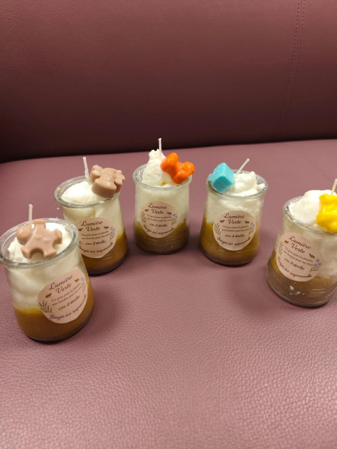 bougies en vente éco-responsables fabriquées par les jeunes internes 